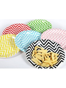 Paper Plate - Round Chevron
