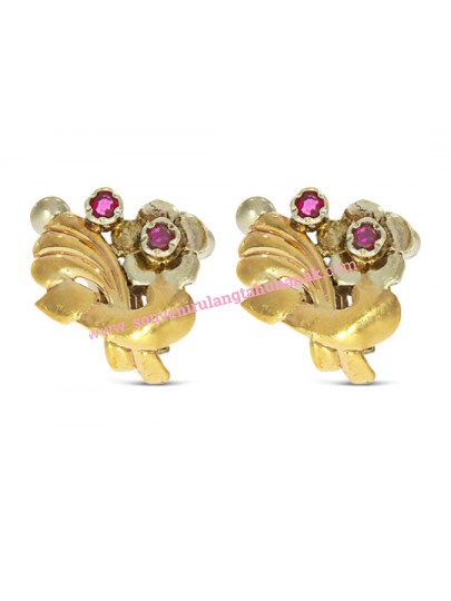 Clip On Earring In Yellow And White Gold H-E001 (Preloved) 