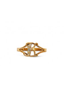 "K" Diamond Yellow Gold Ring H-R010 (Preloved)