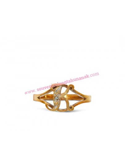 "K" Diamond Yellow Gold Ring H-R010 (Preloved)