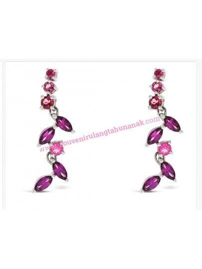 Rubelite White Gold Earrings H-E002 (Preloved) 