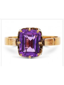 Synthetic Pink Sapphire Yellow Gold Ring H-R006 (Preloved)